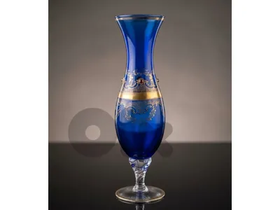 Vase "مورانو" مزينة بنقوش معقدة من ماء الذهب عيار 24،