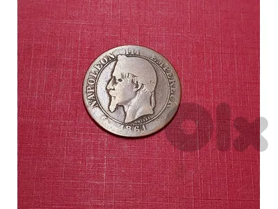 France 1861 Napoleon III 5 centimes bronze coin