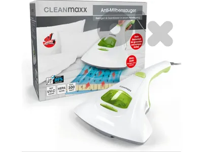 CLEANmaxx Dust mite vacuum cleaner destroys up to 99% of dust mites with UV-C light.