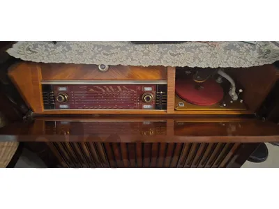 Phillips vintage radio, LP player and recorder