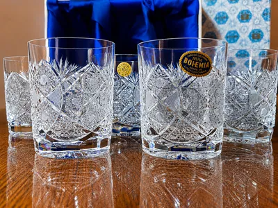Bohemia Crystal Set of 6 – Hand Cut – Original Box