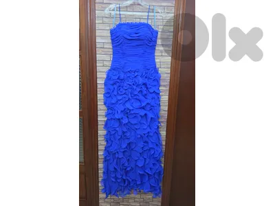 Royal Blue Ruffle Evening Gown