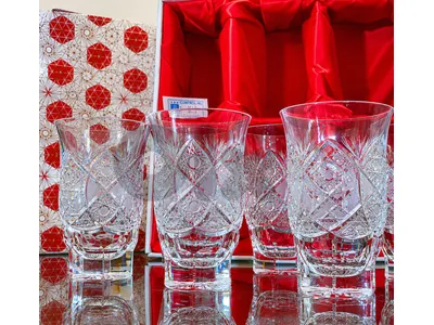 Vintage Bohemia Hand-Cut Lead Crystal Glasses  Set of 6 – Original Box