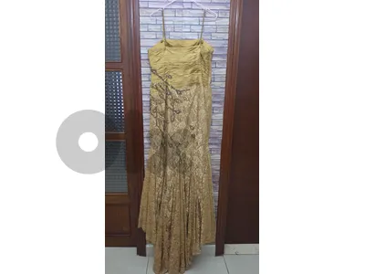 Champagne Gold Embellished Evening Gown