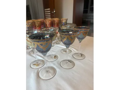 Interglass crystal glasses made in italy 24 kt gold