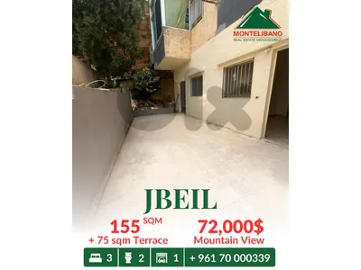 155 sqm Apartment For Sale in Jbeil جبيل with 75 sqm Terrace