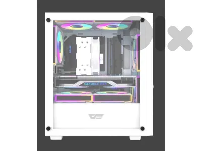 DARKFLASH M305 M-ATX PC CASE – COMPACT MICRO-ATX CHASSIS WITH TEMPERED GLASS SIDE PANEL, HIGH AIRFLOW DESIGN, AND ARGB FAN SUPPORT | WHITE
