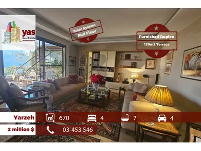 Yarzeh 670m2 | 130m2 Terrace | Furnished | Full Floor | View | OH