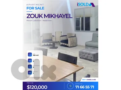A furnished 180 m2 apartment+ terrace 4sale in Zouk mikhayel A furnished 180 m2 apartment+ terrace 4sale in Zouk mikhayel