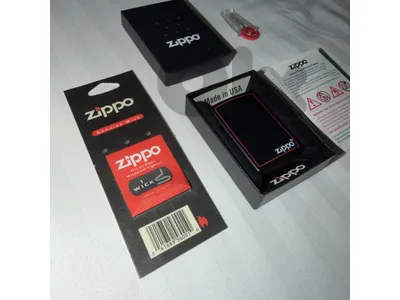 ZIPPO Black Matte edition with Red Trim