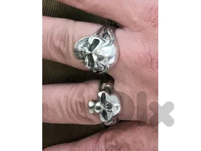 handmade silver sterling skull rings