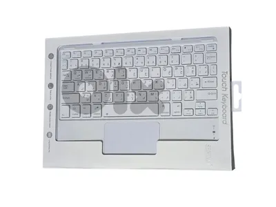 Senimo Wireless Bluetooth Keyboard with Touchpad – Arabic & English Rechargeable Multi-Device Keyboard for iPad, Android, Windows & Smartphones