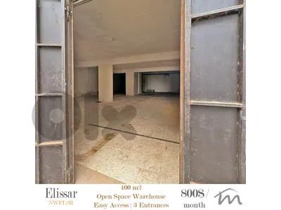 Mtayleb - Elissar | 400m² Warehouse | 4 Entrances | 5 Parking | Prime