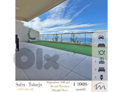Safra - Tabarja | Signature 140m² + 35m² Terrace | Brand New | Views