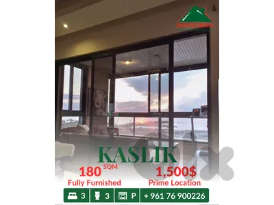 180 sqm Apartment For Rent in Kaslik كسليك with Sea View