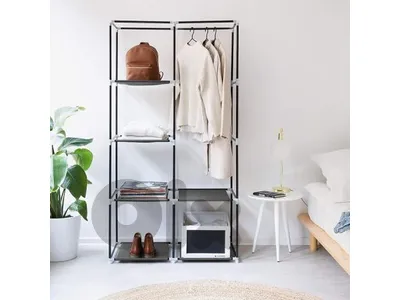 Navaris Foldable Wardrobe Grey 88 x 170 x 45 CM
