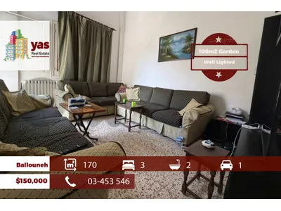 Ballouneh 170m2 | 100m2 Garden | Prime Location | Catch | EL