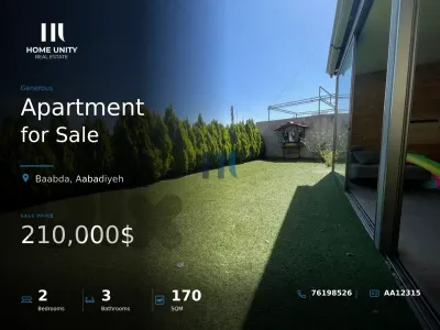 apartment with garden for sale in Aabadiyeh