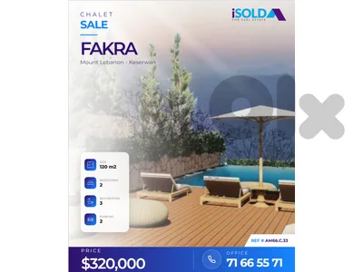 120m2 duplex chalet-pool&gym-open view 4sale in Fakra - AM66.C.33