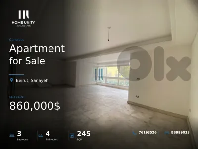 brand new apartment for sale in beirut -  sanayeh
