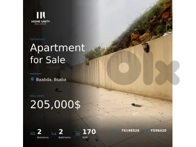 apartment with terrace for sale in baabda - bsaba
