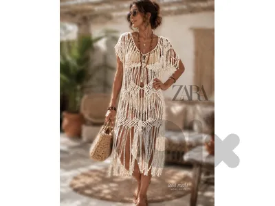 zara macrame knit cover up new in tag