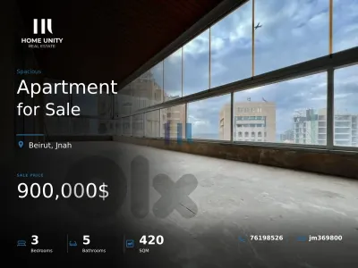 spacious apartment for sale in beirut - jnah , sea view