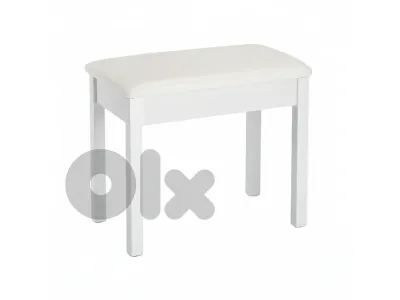 Piano Padded Bench, White