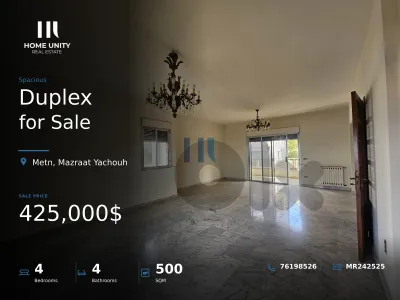 500 sqm duplex for sale in Mazraat Yachouh, Metn