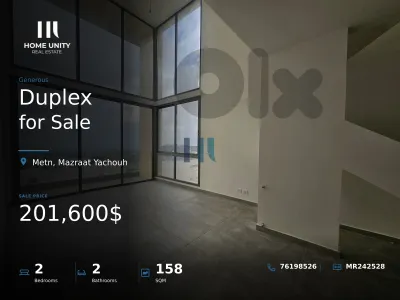 duplex for sale in  Mazraat Yachouh, Metn