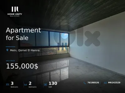 brand new apartment for sale in Qornet El Hamra, Metn ,  sea view