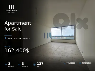 brand new apartment for sale in Mazraat Yachouh, Metn