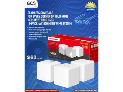 Mercusys Halo H60X (3-Pack) AX1500 Mesh Wi-Fi System