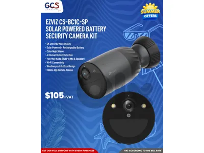 EZVIZ CS-BC1C-SP Solar Powered Battery Security Camera Kit