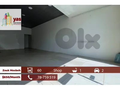 Zouk Mosbeh 60m2 | Shop | Rent | Active Street | New | RH