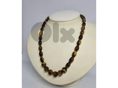 10$ genuine tiger eye round/oval necklace