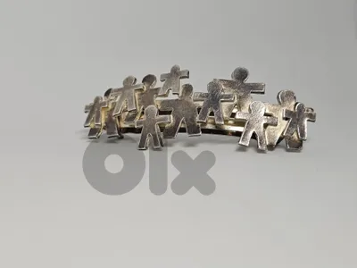 8$ vintage silver tone hair clip made in france