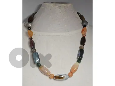 20$ genuine multi agate stone neckkace