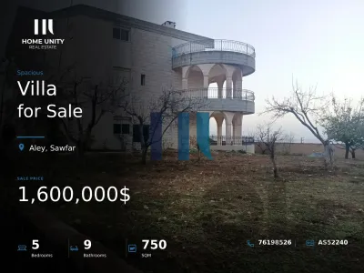 villa for sale in Sawfar, Aley