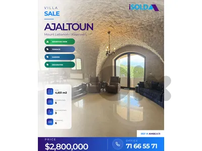 4650 m2 villa+garden/terrace-open mountain view 4sale in Ajaltoun