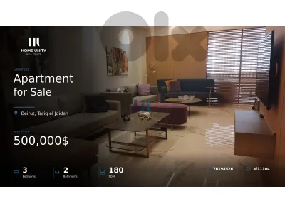 180 sqm apartment for sale in tariq el jdideh