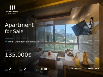 elegant apartment for sale in Qennabet Broummana