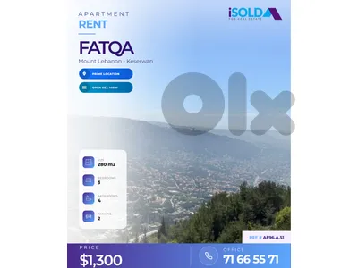 280m2  apartment for rent-panoramic sea view in Fatqa-AF96.A.51