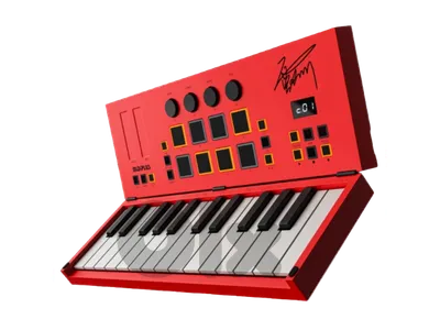 MIDIPLUS Vboard 25 Folding MIDI Keyboard Controller (Red)