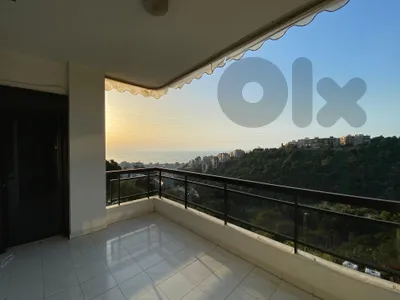 Spacious apartment for rent in Awkar with sea and mountain views.