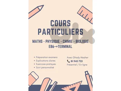 Cours Particuliers - Scientifique - EB6 à Terminal
