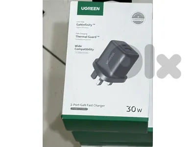 Ugreen 30w 2-port Gan Fast charger  3pin black