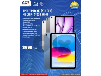 Apple iPad Air (6th Gen) – M2 Chip | 512GB Wi-Fi