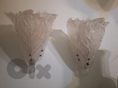 two pieces of applique Murano vintage Italy original