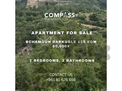 Apartment in bshamoun darkubel for sale with mountain view 125sqM